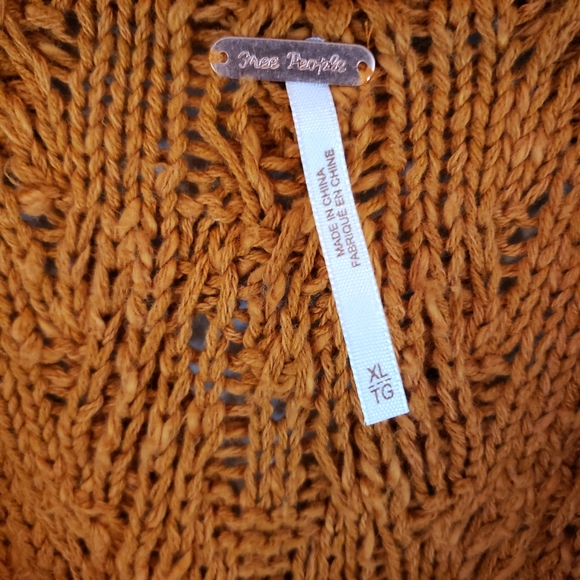 Free People Women's Montana Cable Knit Cardigan In Burnt Orange - Picture 7 of 9